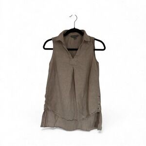 Earthy minimalist linen top